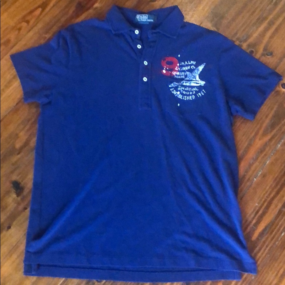 Polo Ralph Lauren Blue Shirt L custom fit
